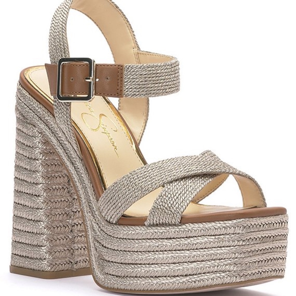 Jessica Simpson Brycen Gold Metalllic Platform Sandal SZ 10 NEW - Picture 2 of 10